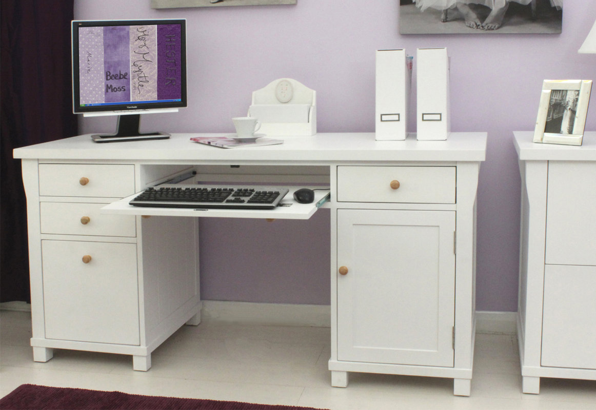 Baumhaus Hampton White Painted Computer Desk & Reviews Wayfair.co.uk